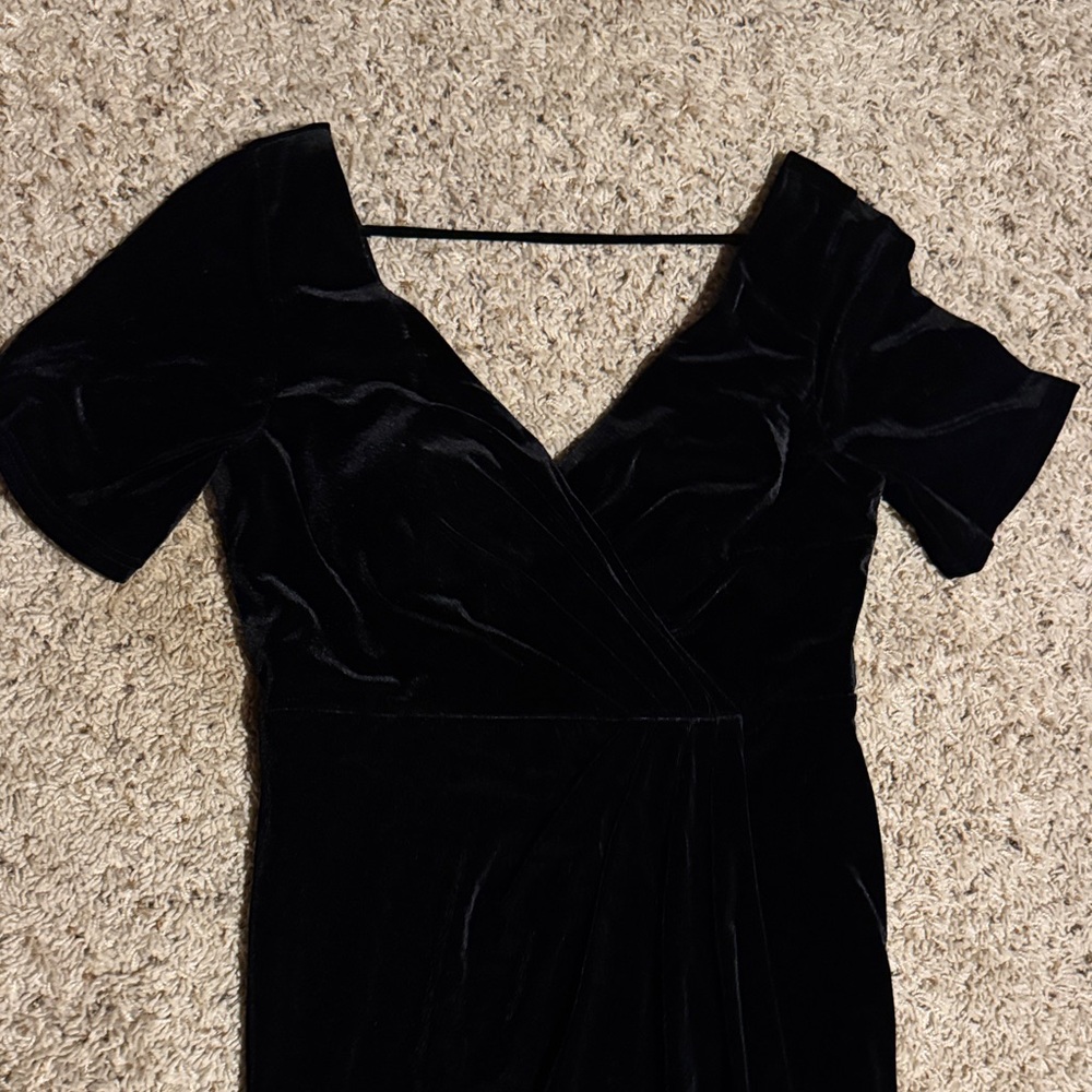 Revelry Giselle Black Velvet bridesmaids dress in size 12